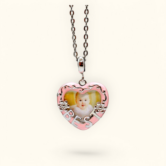 Silver Heart Photo Locket Charm