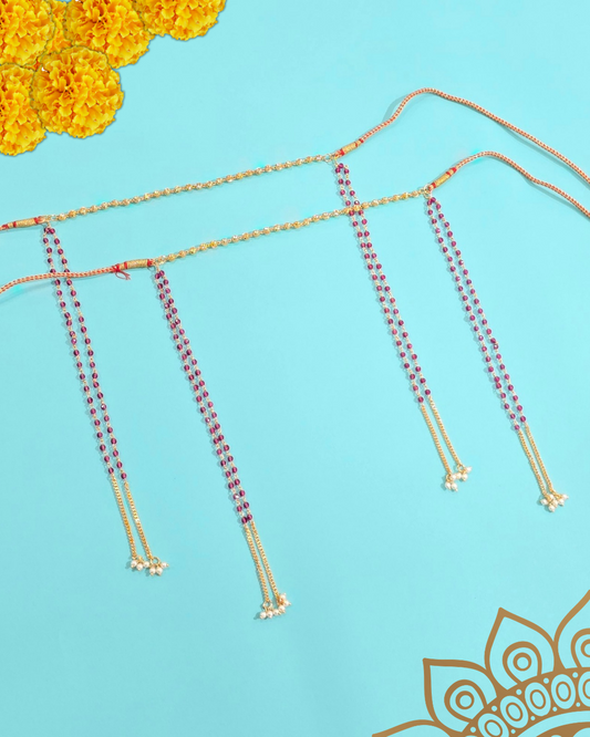 Red Crystal and Pearl Mundavalya