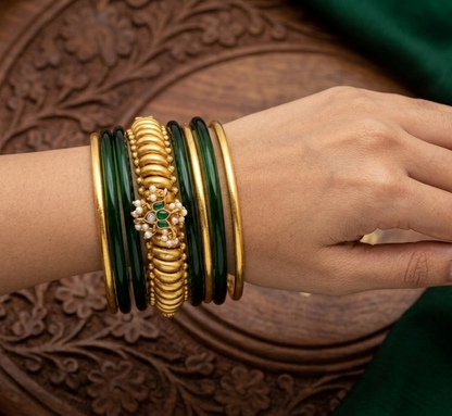 Shideshahi Kamal Kundan Tode Gold Plated | Jija Jewellery
