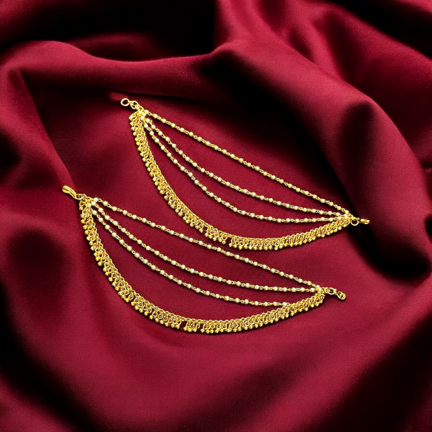 Ear Chain Three Lines Gold Plated Anti Tarnish Fine Finish Limited Edition