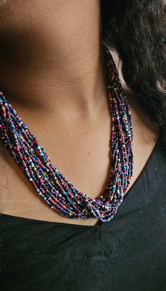 Multi-colored Multi Layred Beads Necklace