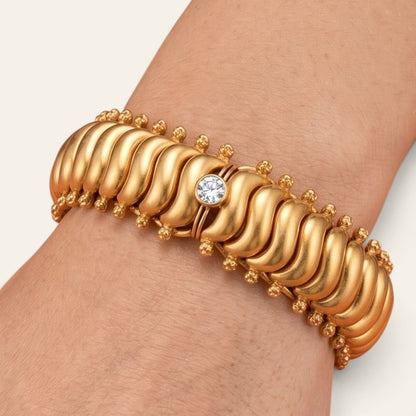 Flexible Shindeshahi bracelet with screw fitting – gold plated tode-style bracelet, easy to wear
