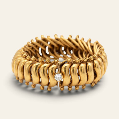 Shindeshahi tode bracelet – gold plated Maharashtrian bracelet for women by Jija Jewellery