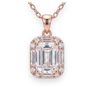 Rose gold plated anti-tarnish pendant and earrings gift set displayed together
