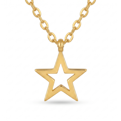 Open-cut star stud earrings in warm gold plating