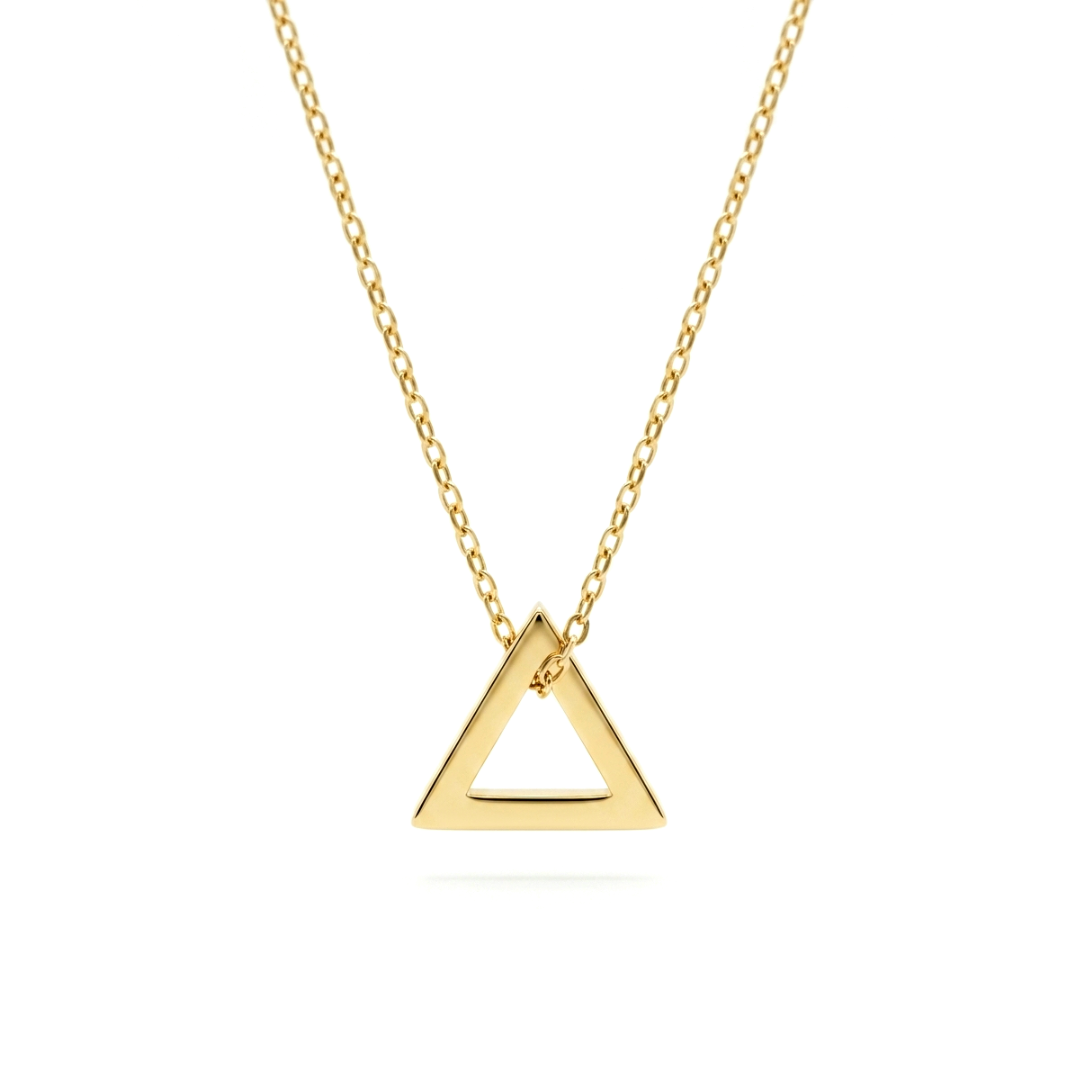 Matching gold-plated triangle stud earrings for office, college and daily wear
